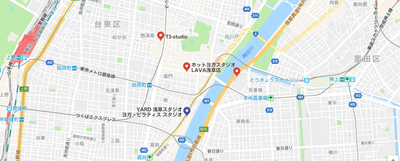 ヨガ浅草マップ